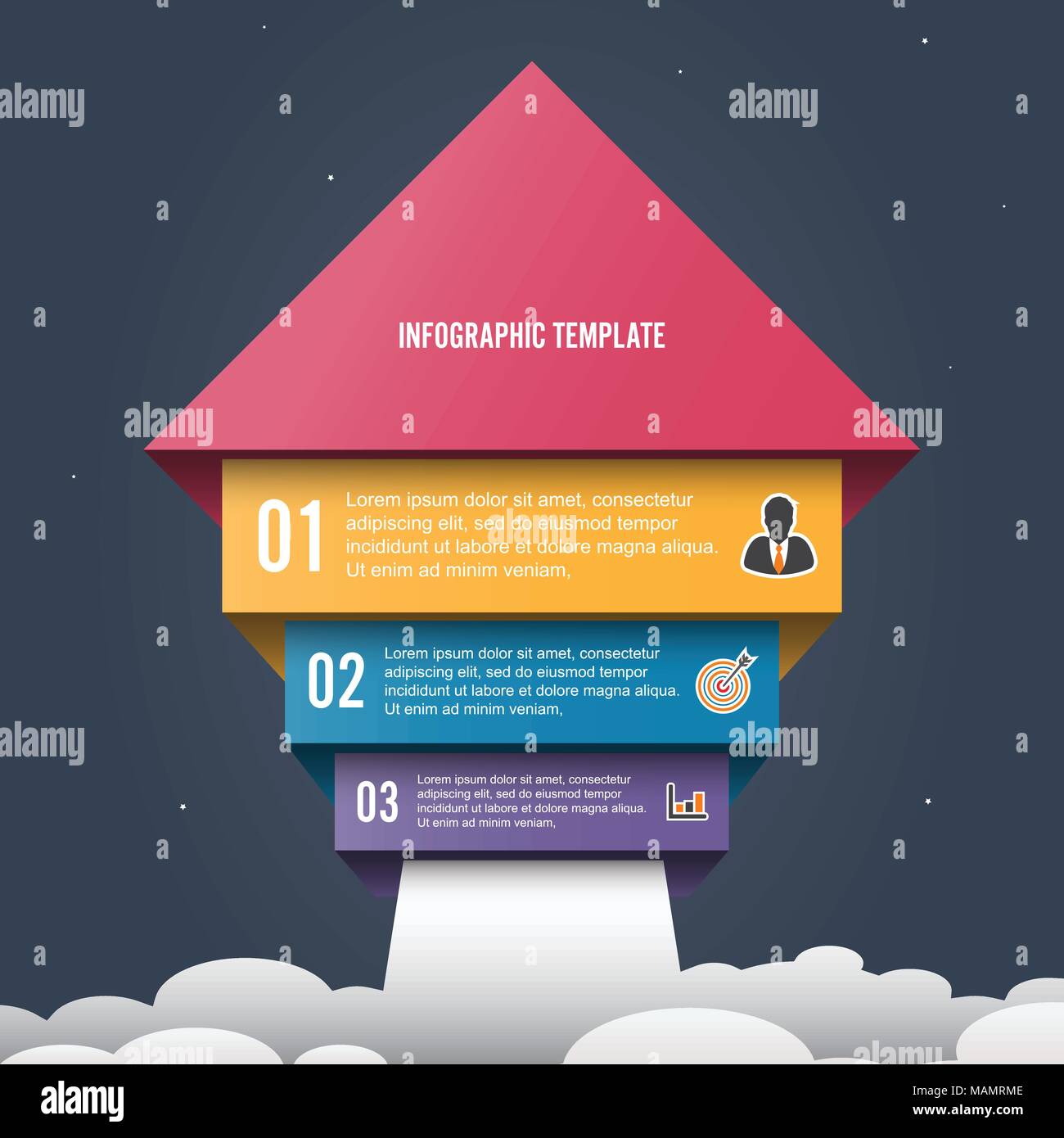 Vector infographic template avec étiquette papier 3D intégrée, des cercles. Concept d'affaires avec des options. Pour le contenu, schéma, organigramme, étapes, pièces, Tim Illustration de Vecteur