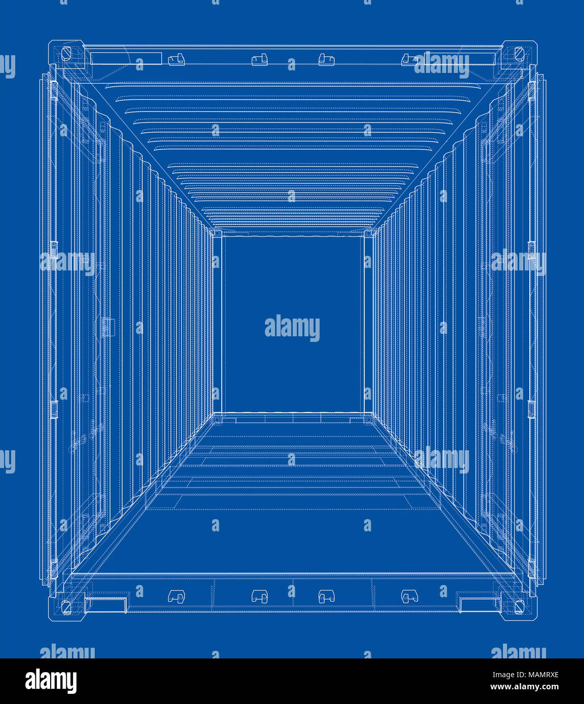 Le conteneur. Style fil de fer Banque D'Images