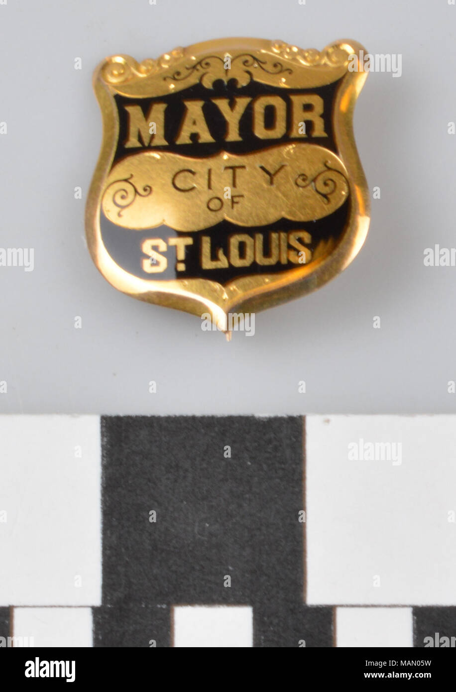 Ville de Saint Louis de l'axe du maire Rolla Wells, gravé sur l'arrière avec son nom et les dates de son premier mandat. Wells a été maire de Saint Louis 1901-1909. Titre : l'axe de la Mairie de Rolla Wells . 1901. Jaccard et Mermod Jewelry Co. Banque D'Images