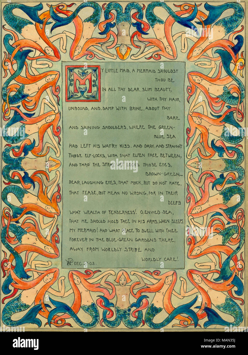 Sonnet et border design par Williamina Parrish. Titre:Le tour de potier, Volume 1, Numéro 1, page 15, novembre 1904 . Novembre 1904. Parrish, Williamina, 1879-1941 Banque D'Images