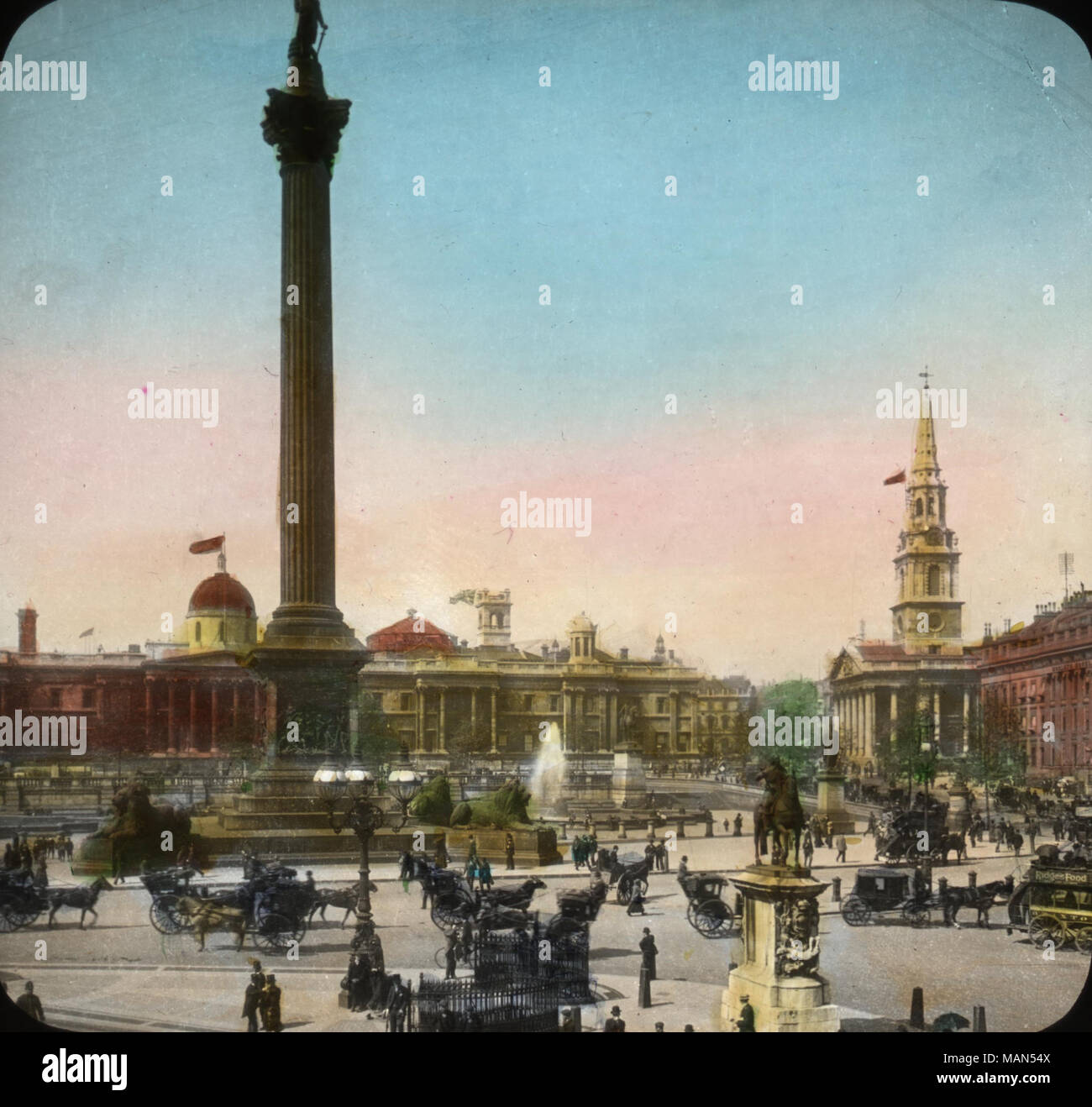 Trafalgar Square, Londres, Angleterre . Entre 1880 et 1920. N.N. (OSU Special Collections & Archives- Banque D'Images