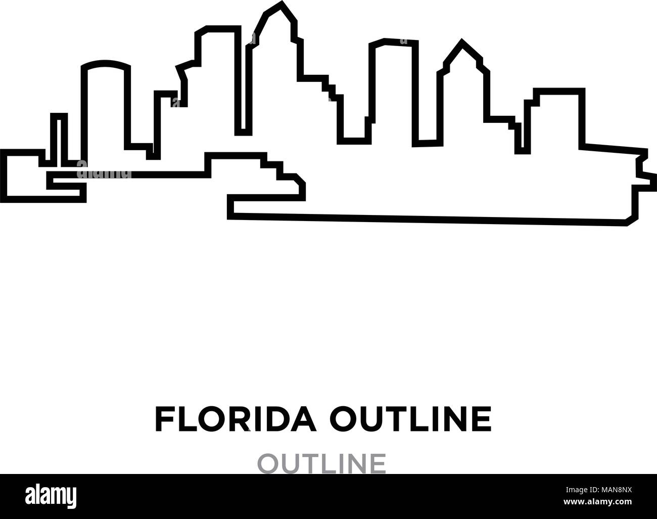 Floride contours png sur fond blanc, vector illustration Illustration de Vecteur