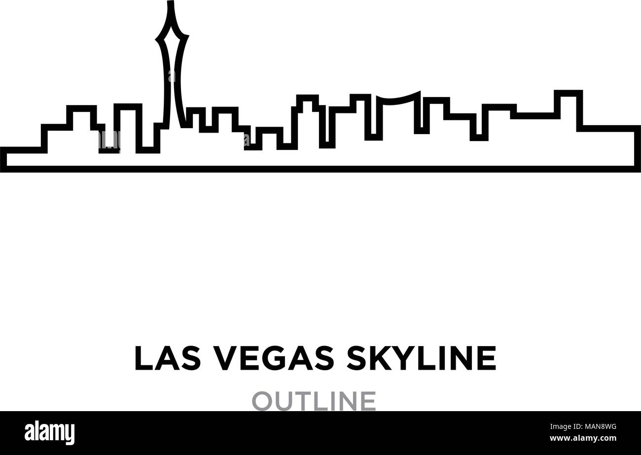 Las vegas skyline contours sur fond blanc, vector illustration Illustration de Vecteur