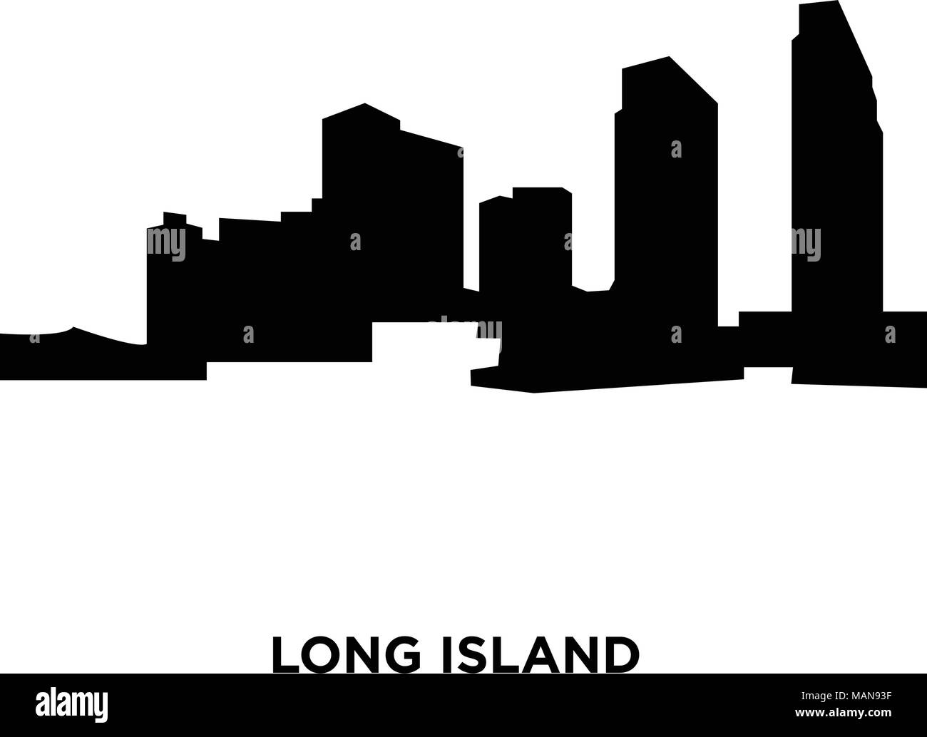 L'île longue silhouette sur fond blanc, vector illustration Illustration de Vecteur