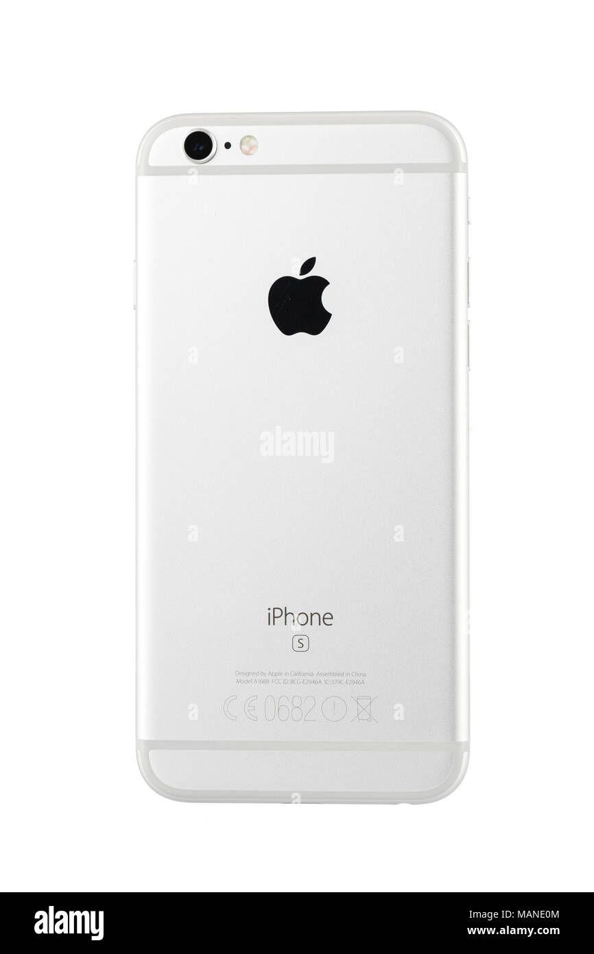 Varna, Bulgarie - 17 novembre 2015 : modèle de téléphone cellulaire iphone 6s a rétro-éclairé LCD IPS, 12 mégapixels, et d'iOS 9. Annoncé 2015, Septembre Banque D'Images