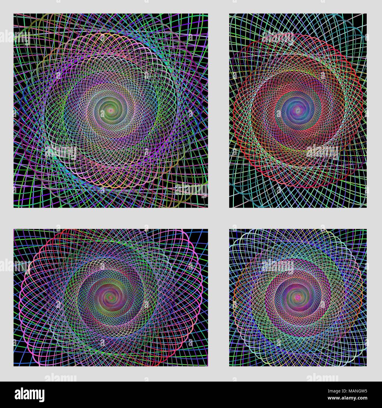 Arrière-plan de la page spirale fractale set design Illustration de Vecteur