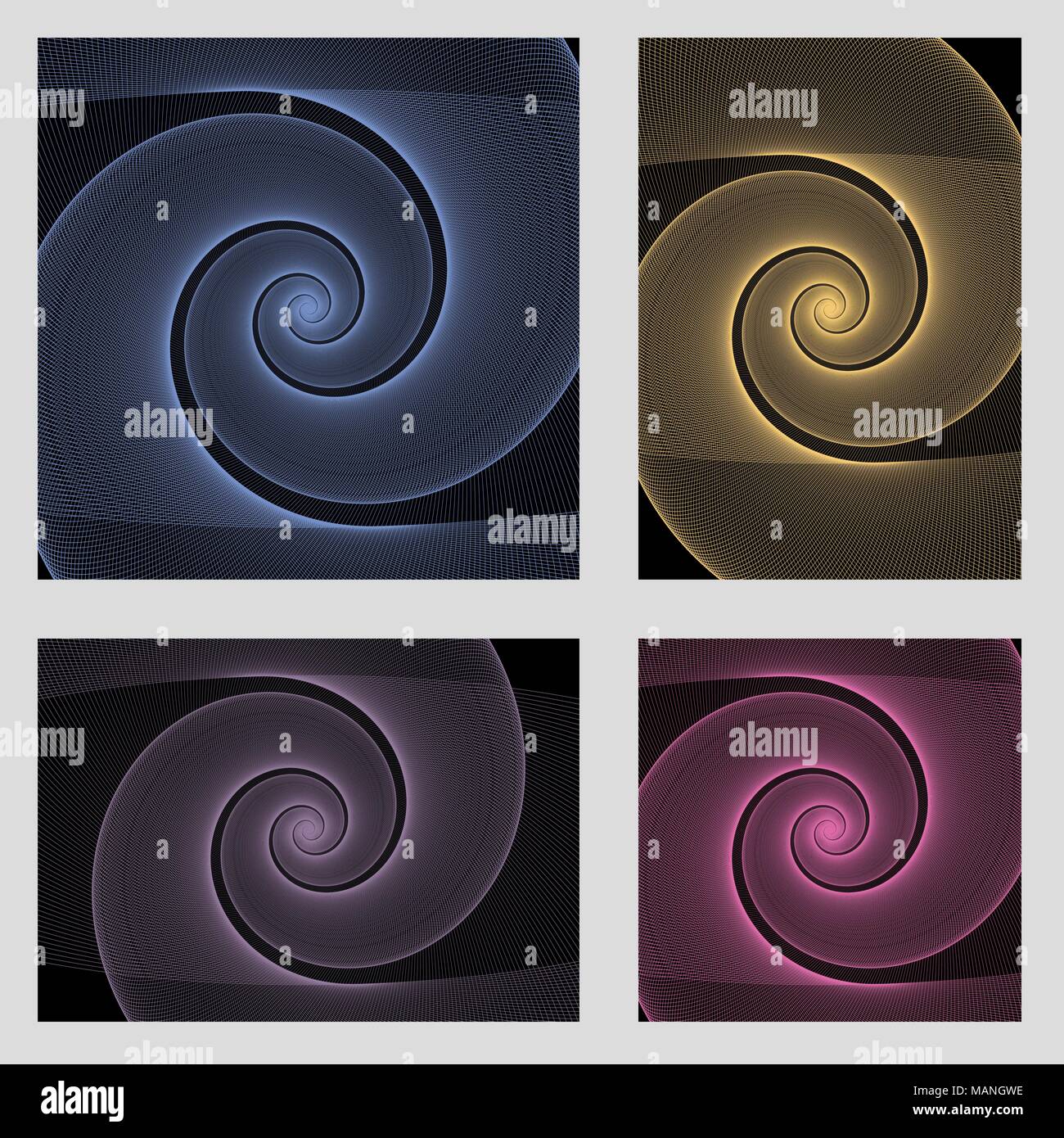 Arrière-plan de la page spirale fractale set design Illustration de Vecteur