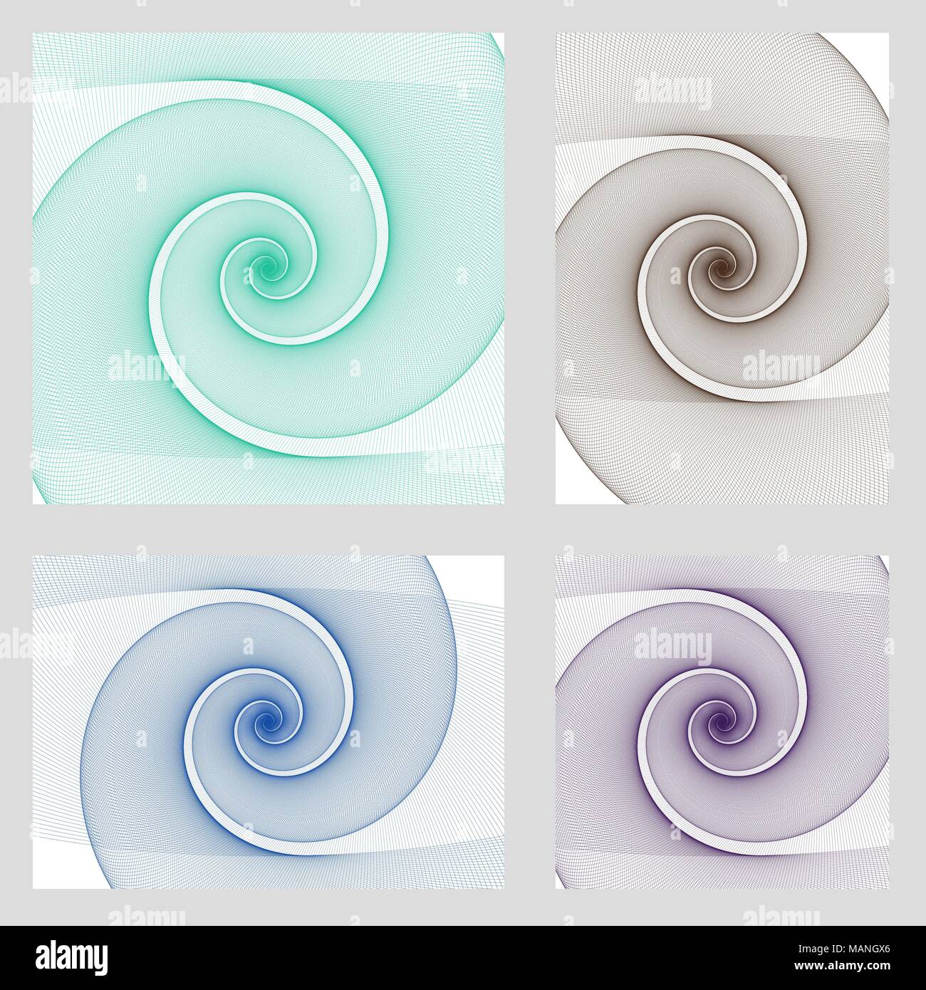 Arrière-plan de la page spirale fractale set design Illustration de Vecteur