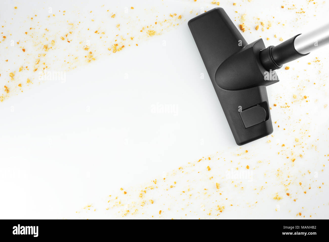 Accueil nettoyage à l'aspirateur et d'espace pour copier un message texte Banque D'Images