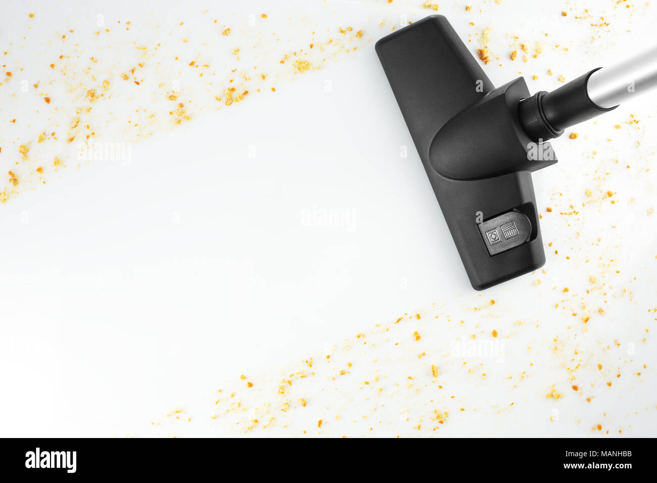 Accueil nettoyage à l'aspirateur et d'espace pour copier un message texte Banque D'Images