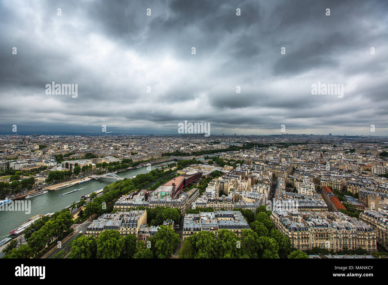 Vue panoramique sur Paris de la Tour Eiffel, France Banque D'Images