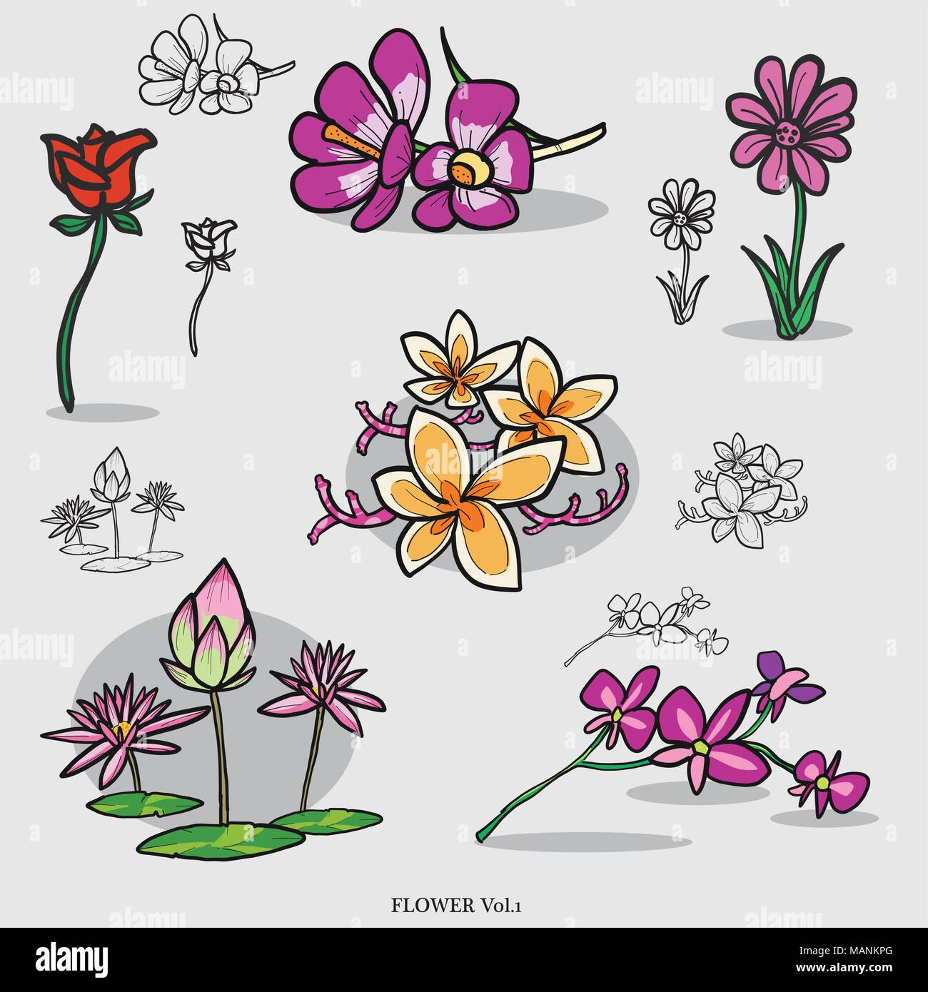 Toutes les fleurs Vol.1 Illustration de Vecteur