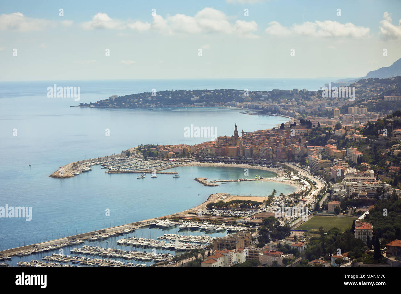 Vue panoramique de la Principauté, Monaco, Cote d'Azur, de l'Europe Banque D'Images