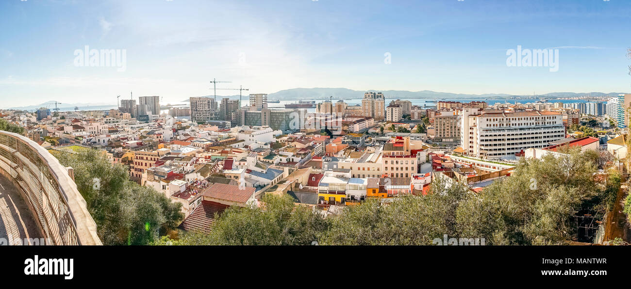 L'architecture en territoire britannique d'outre-mer de Gibraltar à côté de l'Espagne Banque D'Images