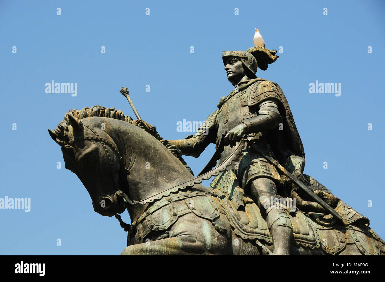 Statue du Roi Dom João I. Lisbonne, Portugal Banque D'Images