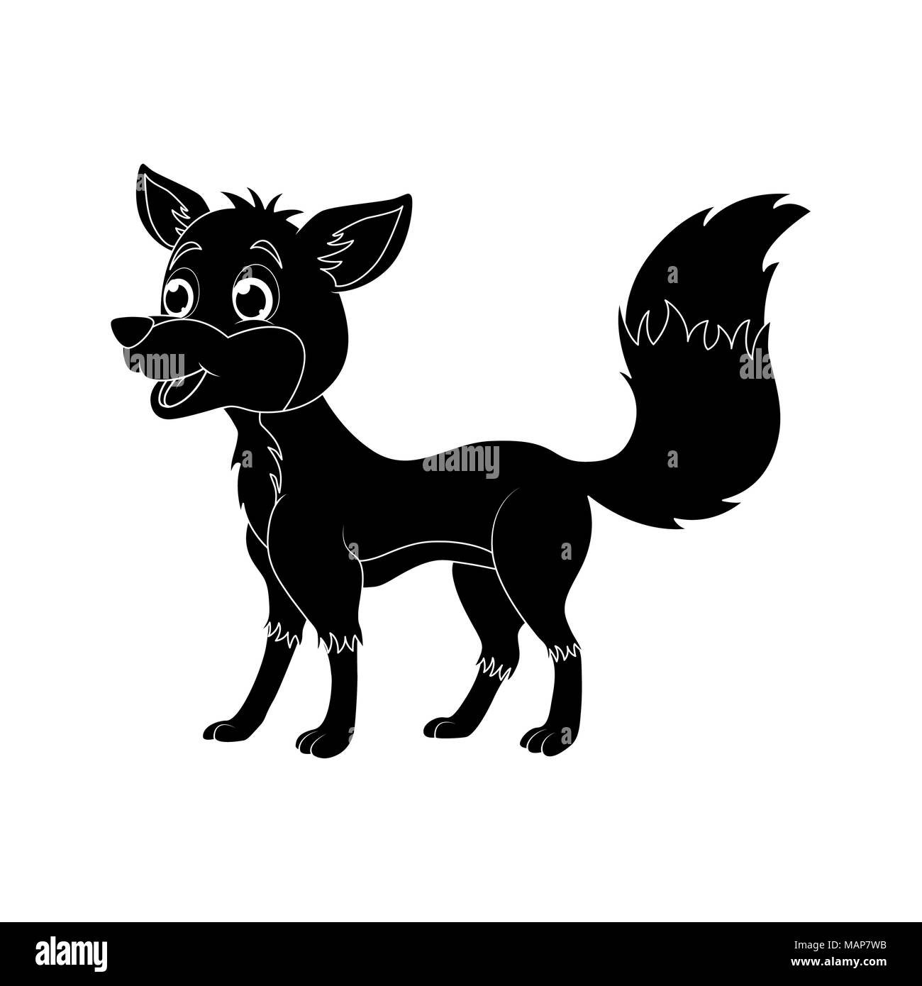 Cartoon fox ossature isolé sur fond blanc Illustration de Vecteur