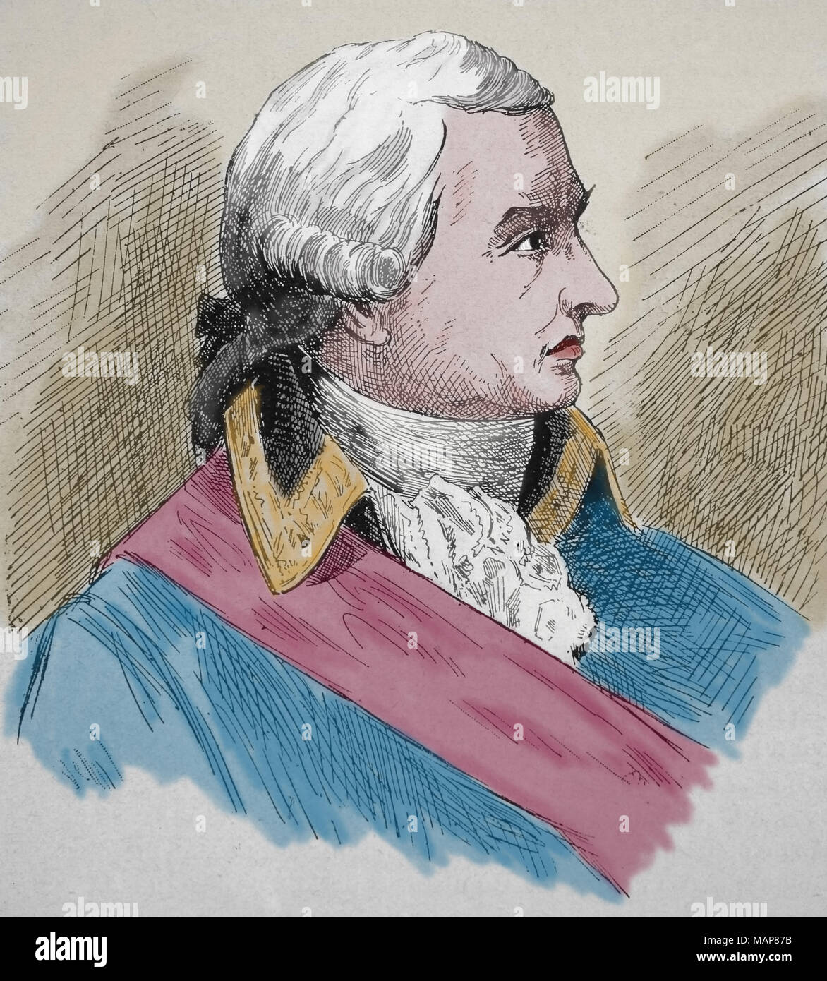 Jean-Charles Pichegru (1761-1804). Le général français de la Revolution. Gravure, 19e centrury Banque D'Images
