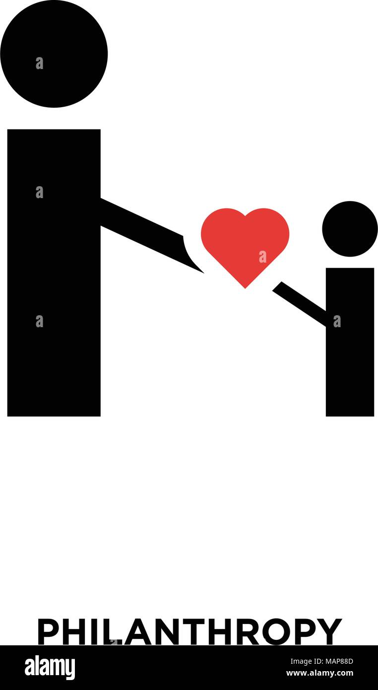 L'icône de la philanthropie sur fond blanc, en noir, icône vector illustration Illustration de Vecteur