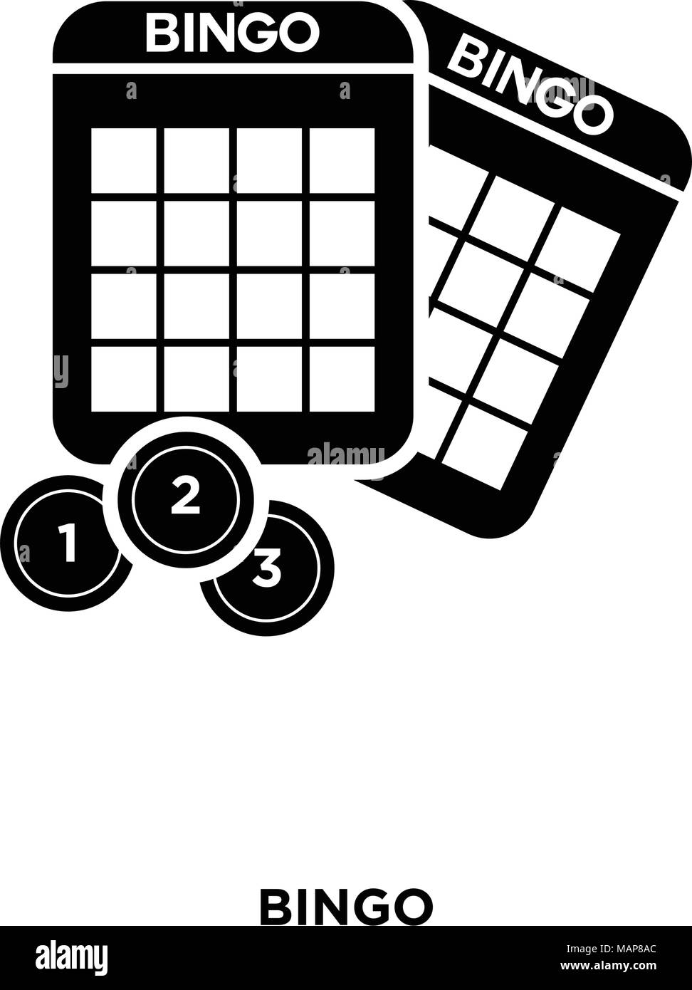 L'icône de bingo sur fond blanc, en noir, icône vector illustration Illustration de Vecteur