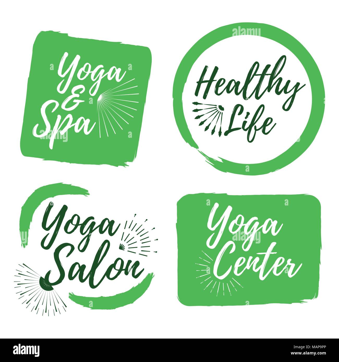 Jeu de club de yoga et d'un style de vie sain de badges. L'icône illustration vectorielle avec la solarisation. Illustration de Vecteur Jeu de club de yoga et d'un style de vie sain de badges. L'icône illustration vectorielle avec la solarisation. Illustration de Vecteur