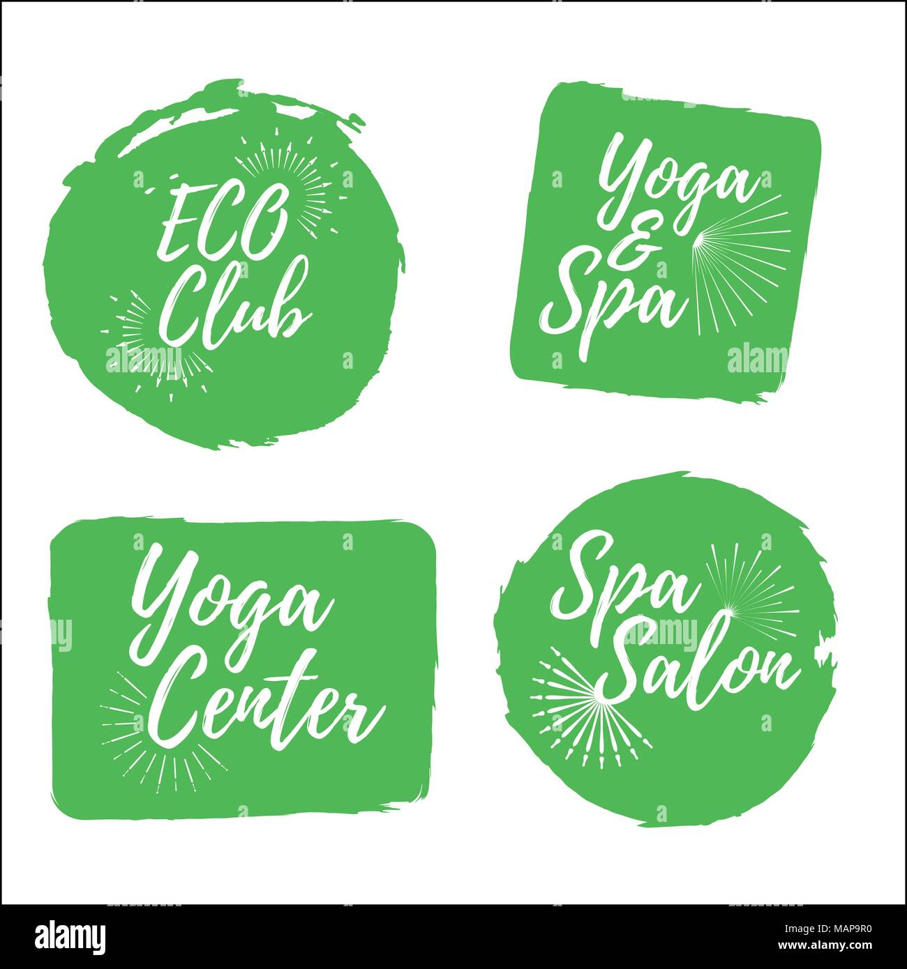 Ensemble de Yoga club and Spa center label. Insignes de vie sain. L'icône illustration vectorielle avec la solarisation. Illustration de Vecteur Ensemble de Yoga club and Spa center label. Insignes de vie sain. L'icône illustration vectorielle avec la solarisation. Illustration de Vecteur