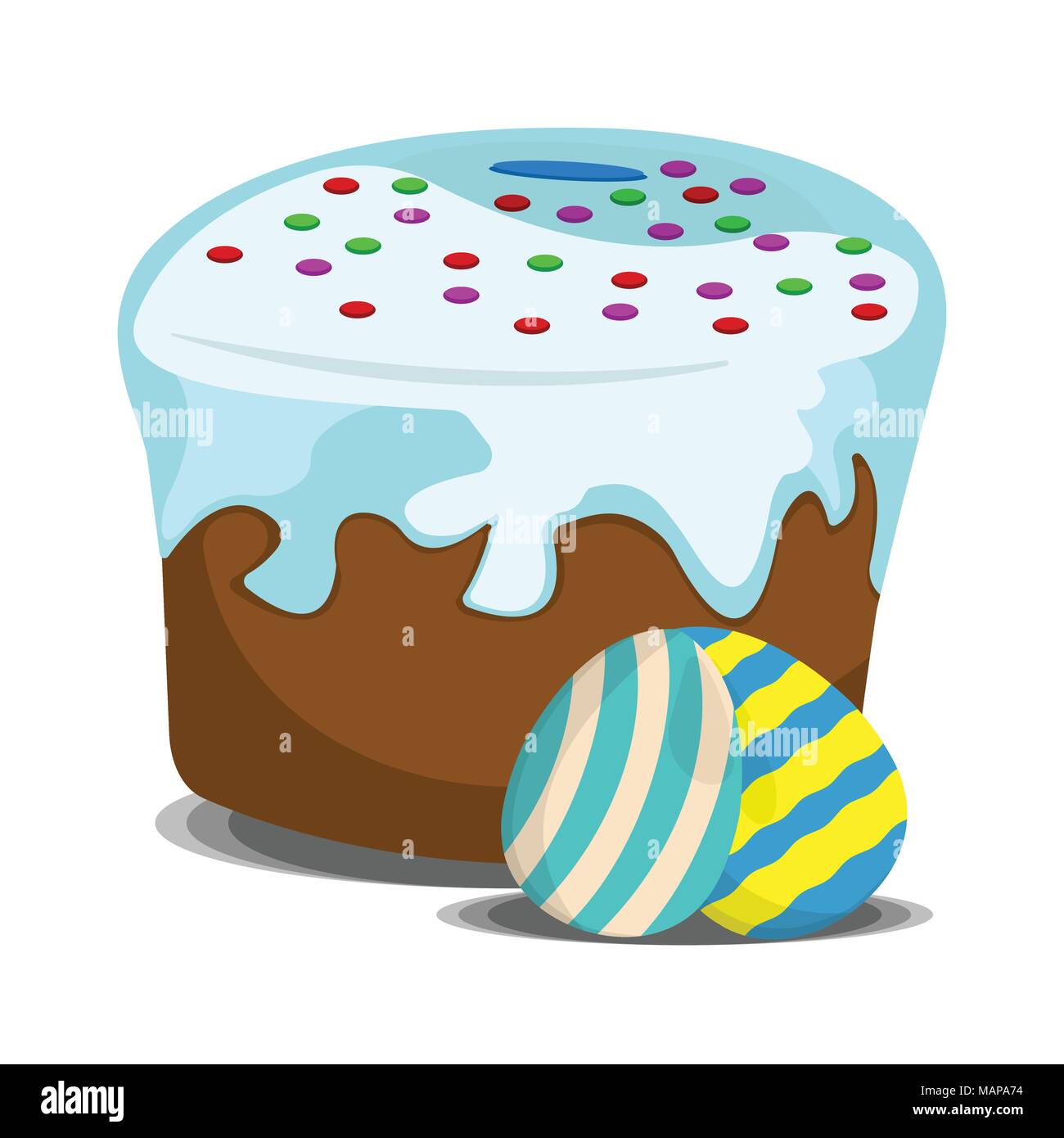 L Icone De Gateau De Paques Etiquette De Paques Sur Fond Blanc Style De Dessin Anime Vector Illustration Image Vectorielle Stock Alamy