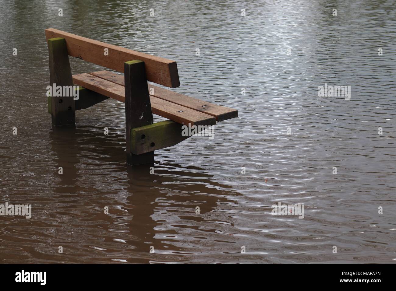 Inondations à Needham Lake, Suffolk UK Banque D'Images