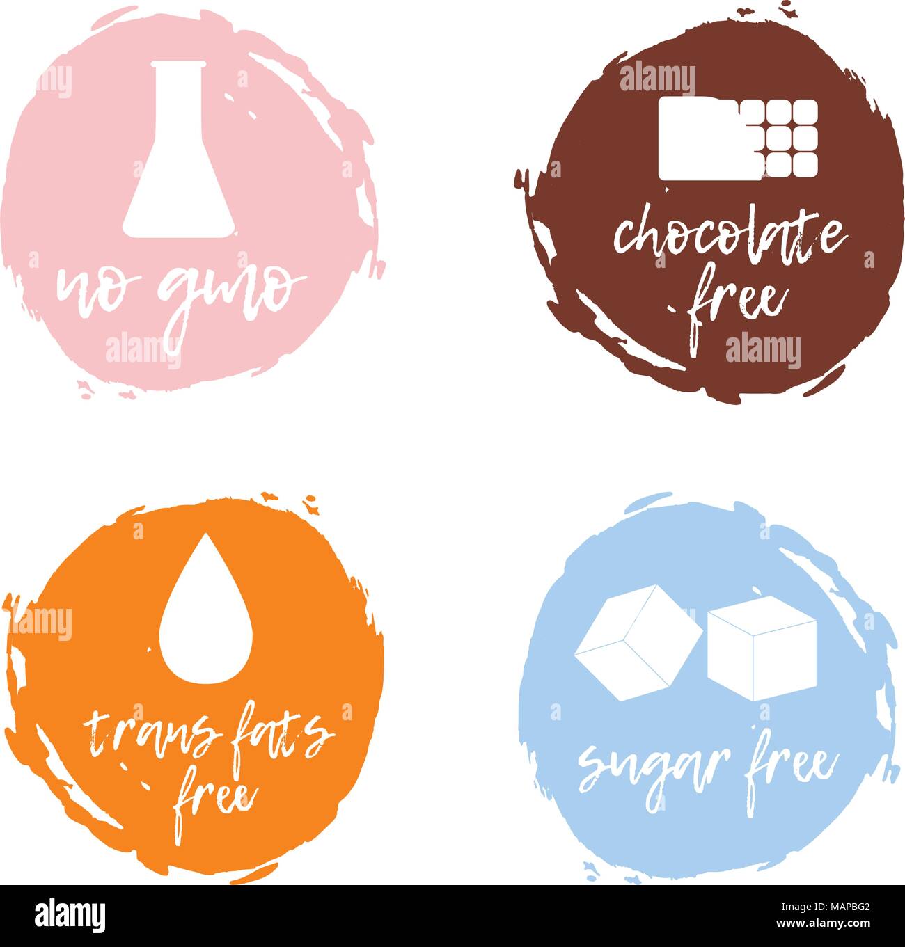Ensemble d'étiquettes de produits alimentaires - alimentation saine. L'intolérance alimentaire collection de symboles. Vector illustration. Illustration de Vecteur