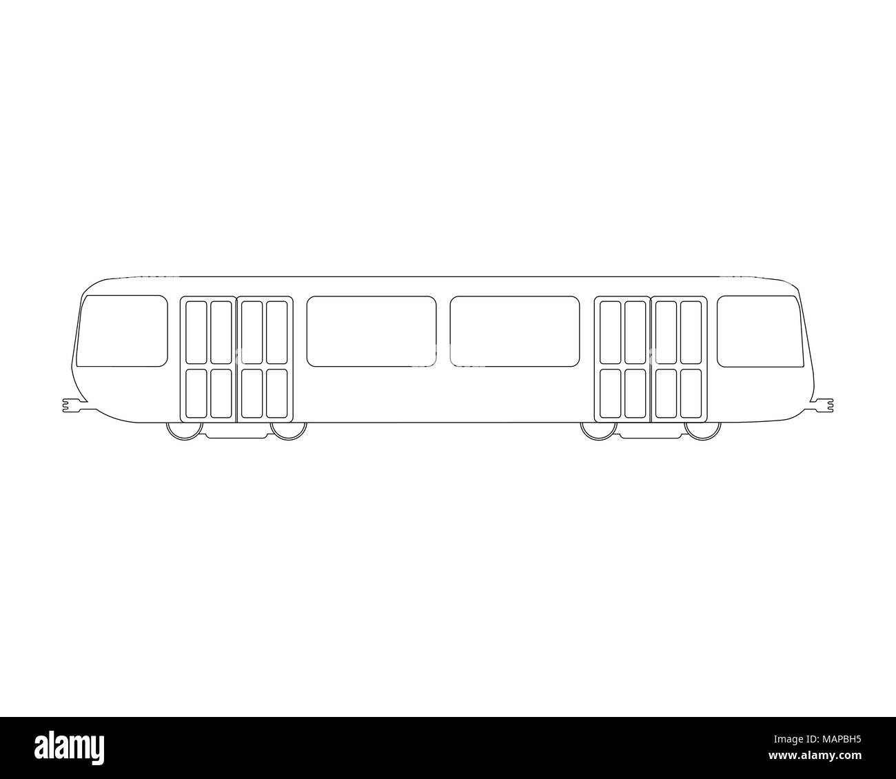 Télévision Métro d'icône et de logo. Contours Vector illustration. Illustration de Vecteur