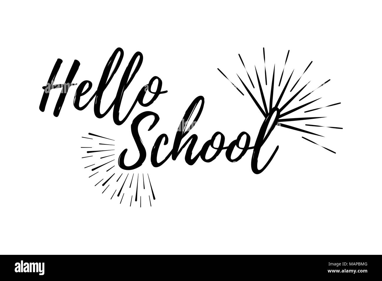 Bonjour l'École de typographie - style Vintage Retour à l'école. Vector illustration. Illustration de Vecteur