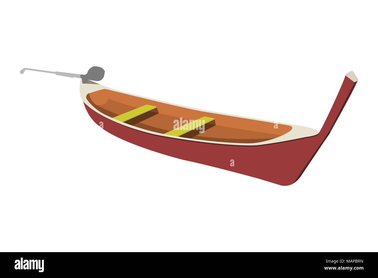 Pirogue télévision d'icône et de signer. Cartoon Vector Illustration. Illustration de Vecteur