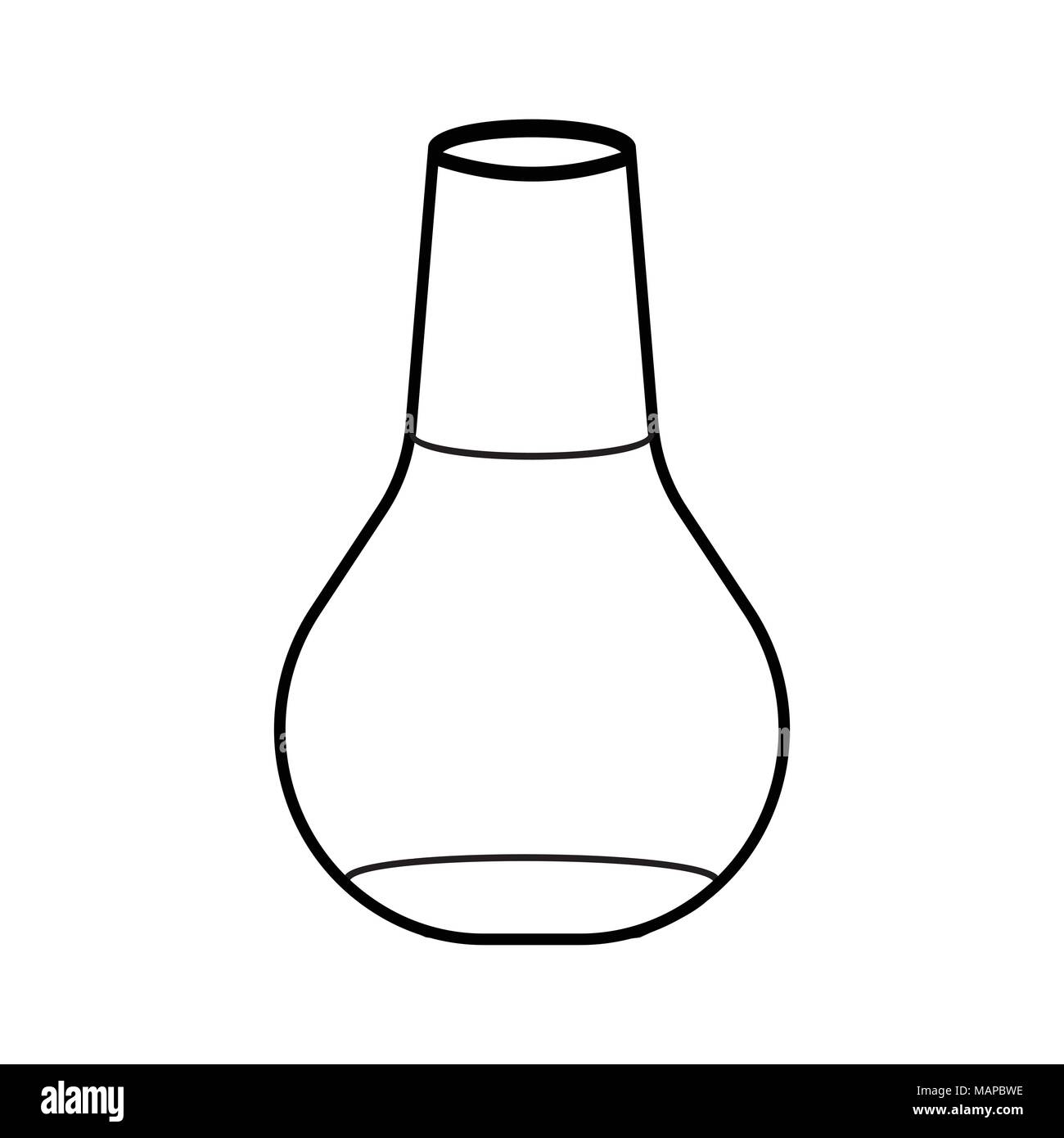 Laboratoire de l'icône Contour fiole. Fournitures d'écoles. Vector illustration isolé. Illustration de Vecteur