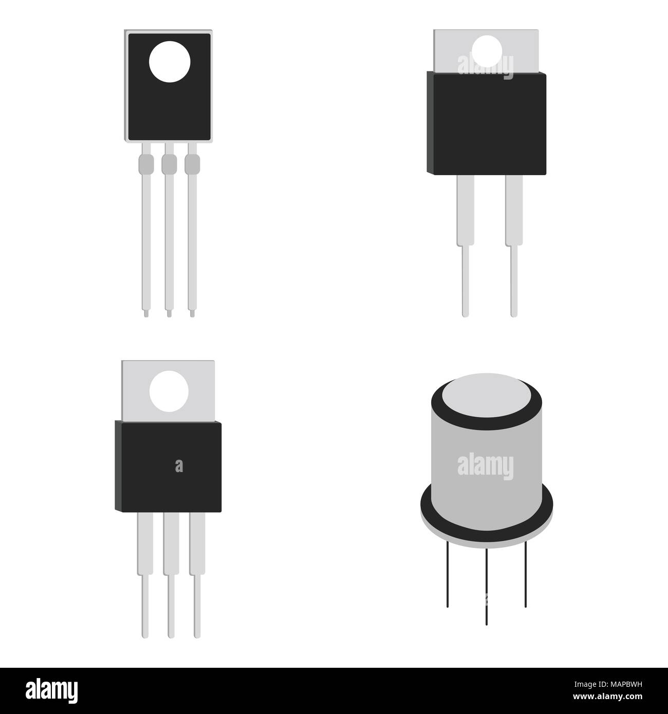 Ensemble de l'icône cartoon transistor. Vector illustration. Illustration de Vecteur