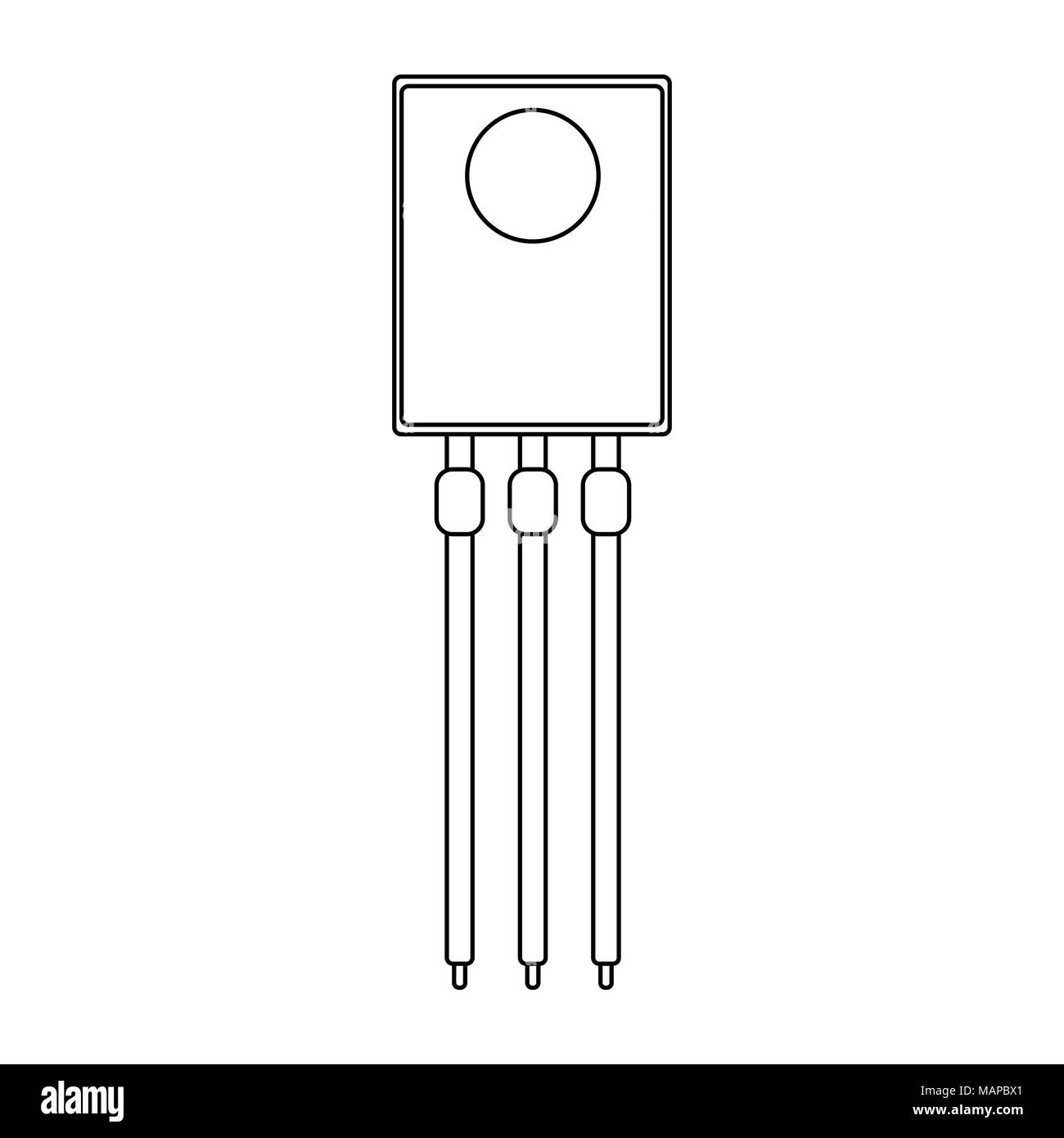 L'icône Contour transistor. Vector illustration. Illustration de Vecteur