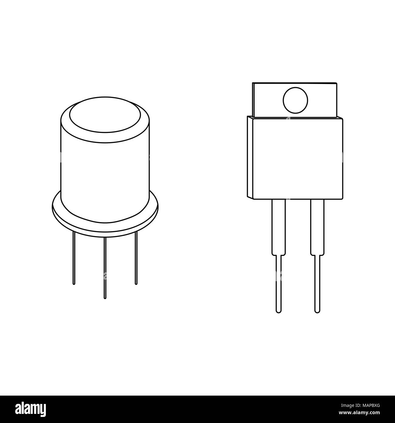 Aperçu de transistor d'icônes. Vector illustration. Illustration de Vecteur