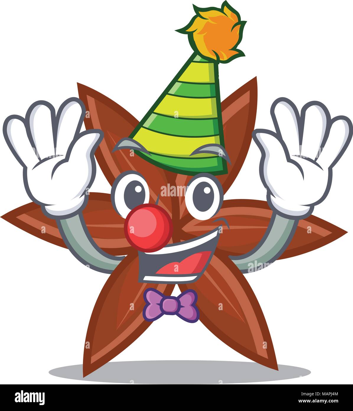 Anis Clown mascot cartoon style Illustration de Vecteur