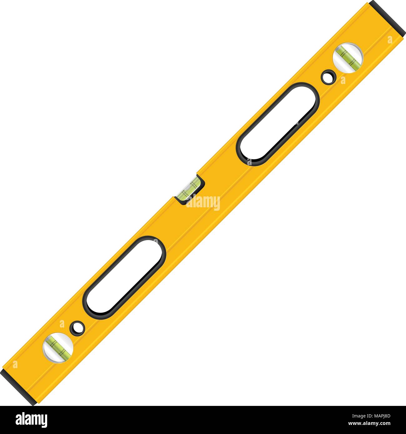 Niveau à bulle d'outil sur un fond blanc. Illustration de Vecteur