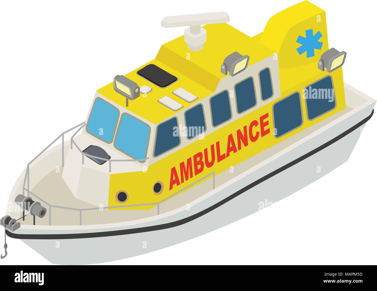 Icône ambulance Bateau, style isométrique Illustration de Vecteur