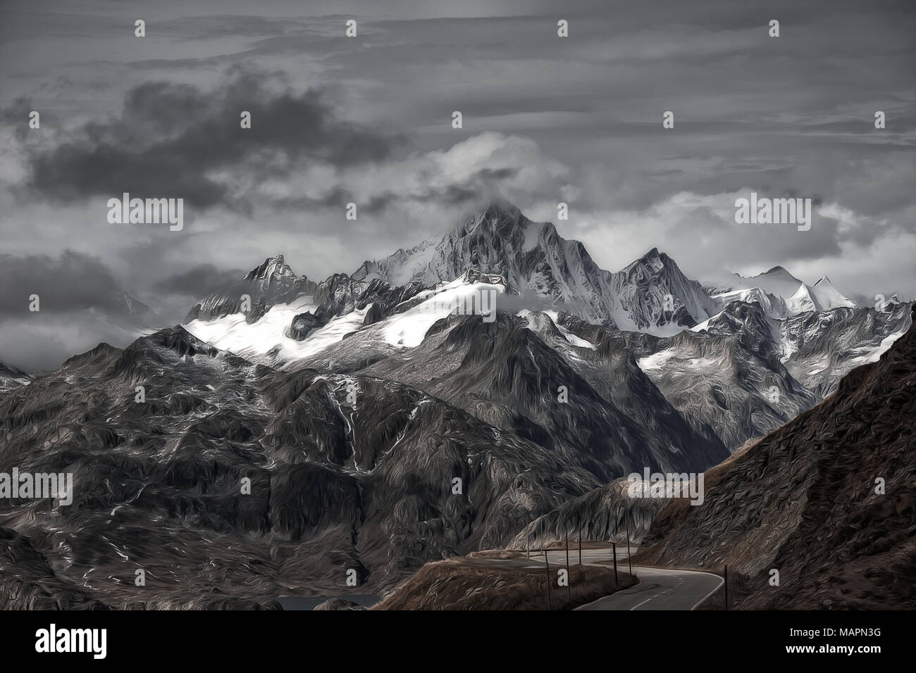 Col de la Furka. Banque D'Images