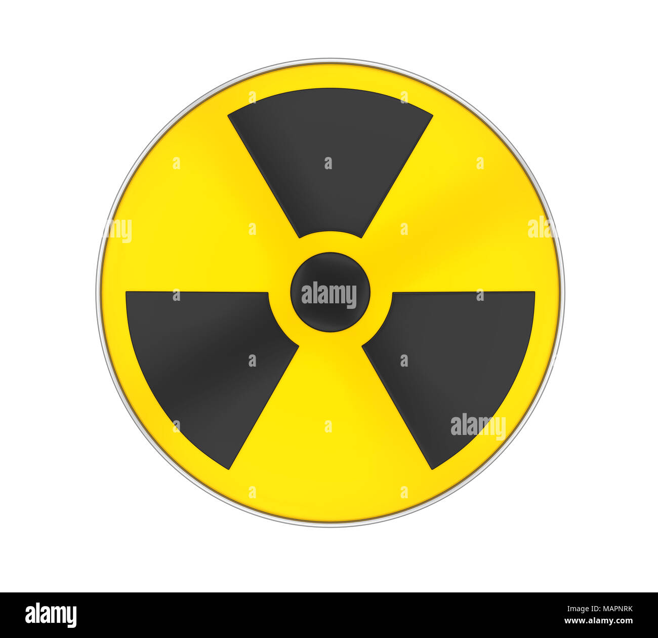 Signe radioactif isolé Symbole Banque D'Images