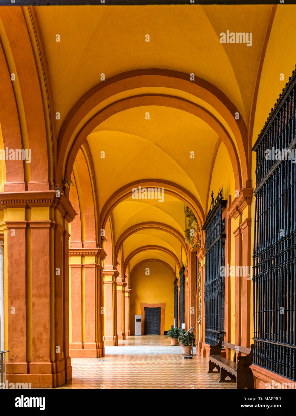 À l'intérieur de l'Alcázar de Séville (Reales Alcázares de Séville) un palais royal de style mudéjar dans le centre de la ville espagnole de Séville, Espagne, Adalusia Banque D'Images
