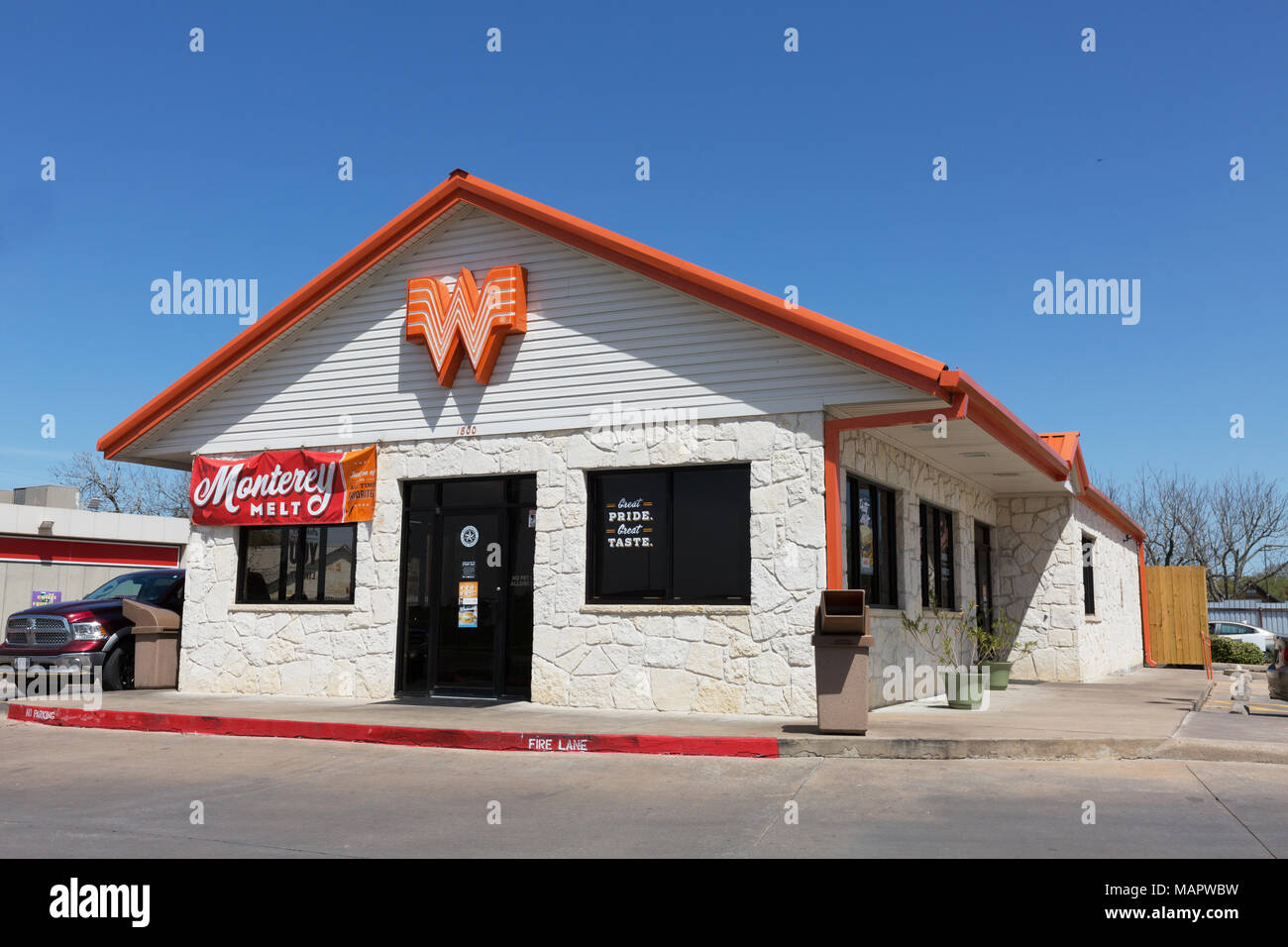 Whataburger burger store, Austin, Texas USA Banque D'Images