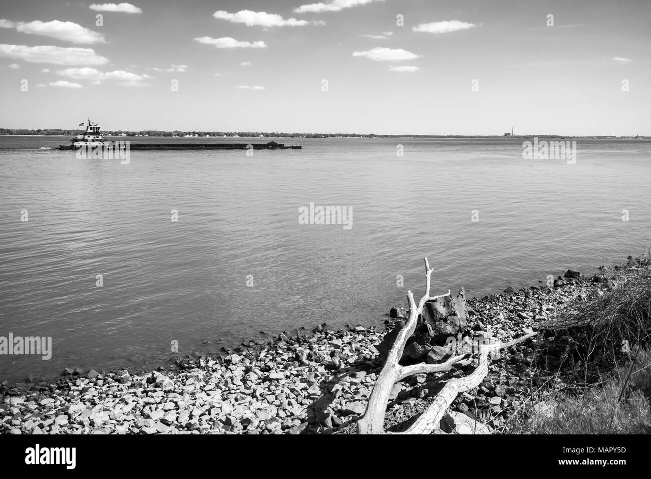 Péniche sur la rivière Delaware Banque D'Images