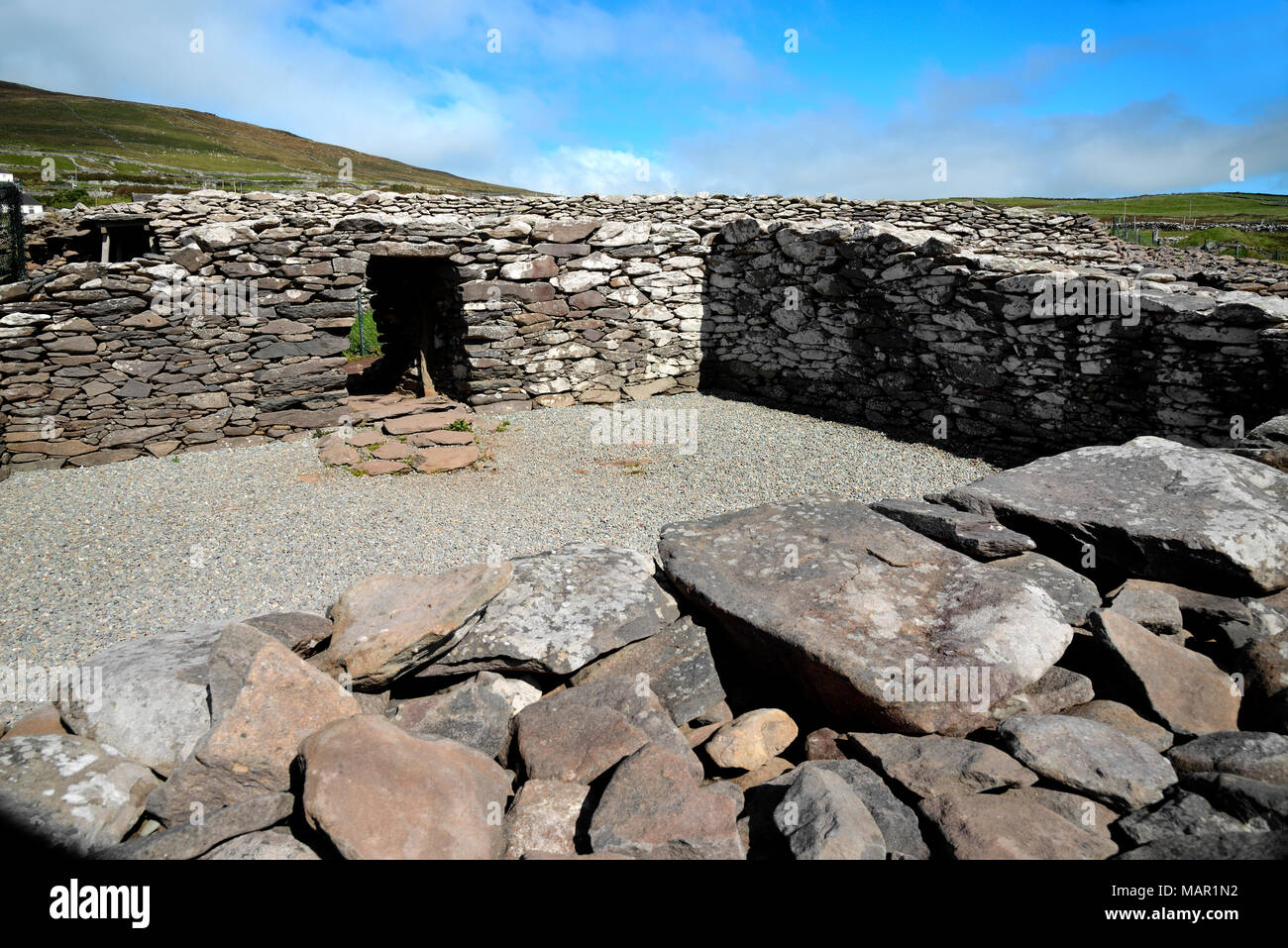 Promontoire Dunbeg Fort, Slea Head, péninsule de Dingle, façon sauvage de l'Atlantique, dans le comté de Kerry, Munster, République d'Irlande, Europe Banque D'Images