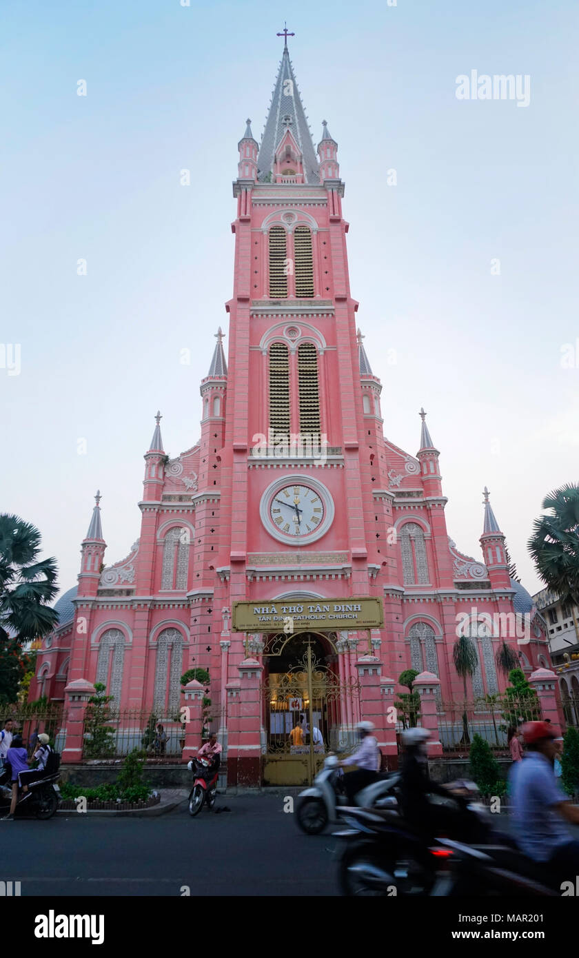 Tan Dinh Église catholique, Ho Chi Minh Ville, Saigon Banque D'Images