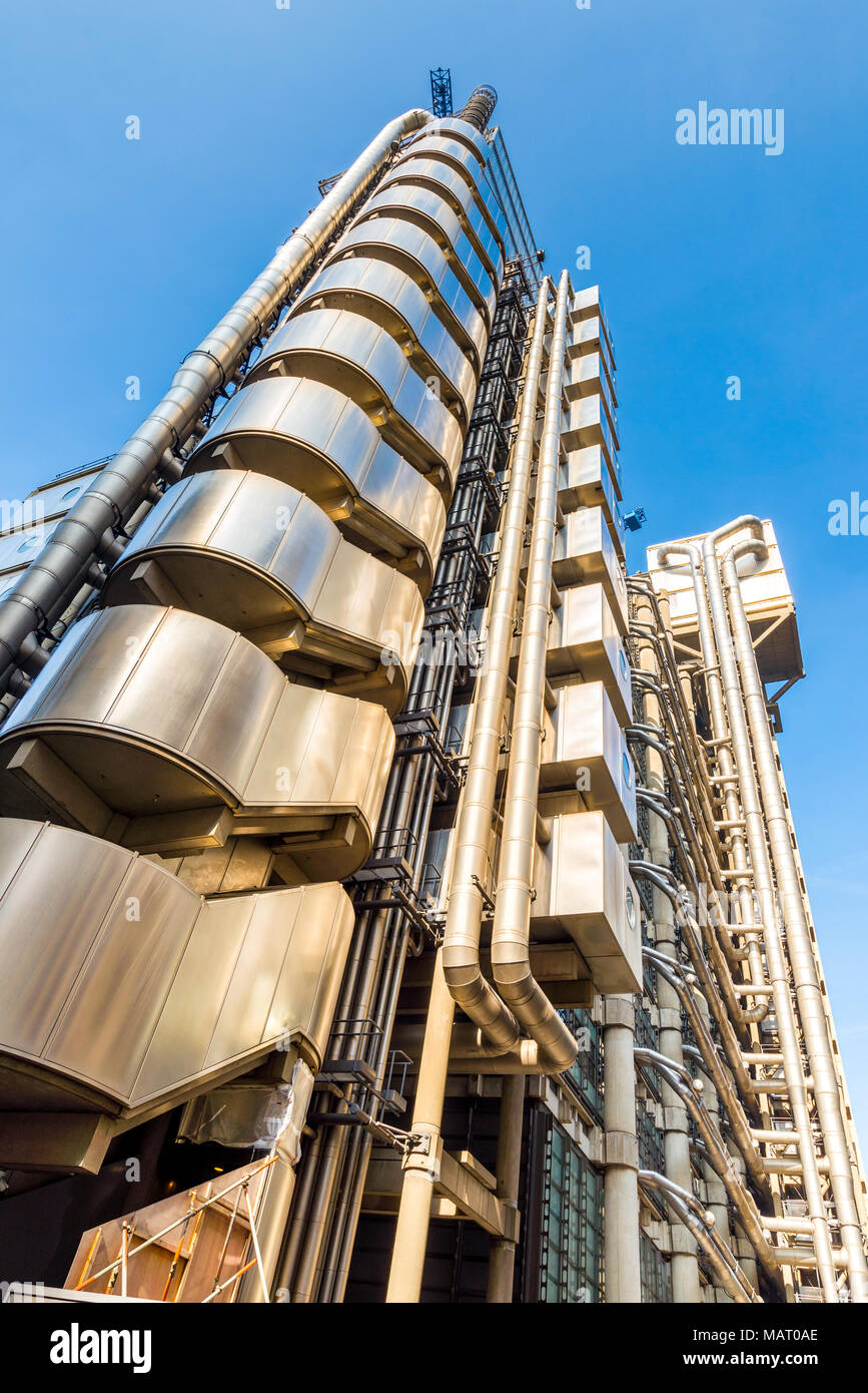 Le Lloyd's Building conçu par Richard Rogers, Ville de London, UK Banque D'Images