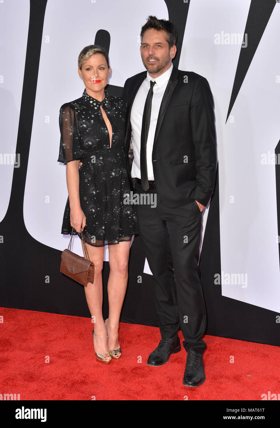 LOS ANGELES, CA. 03 avril, 2018 : Kathleen Robinson et Chris Cowles à la première de 'bloquants' au Regency Village Theatre Photo : Sarah Stewart Banque D'Images