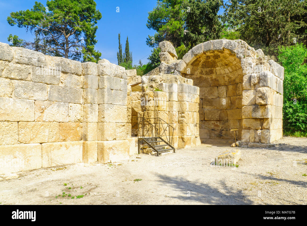 Les vestiges de la Basilique de saint lieu d'Emmaus-Nicopolis, Israël Banque D'Images