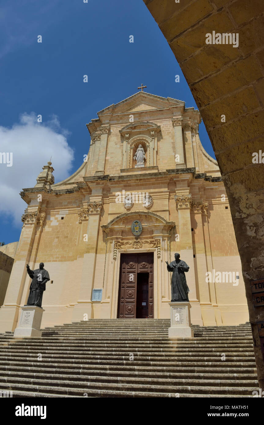 Cathédrale de l'Assomption dans la Cittadella de Victoria à Gozo, Malte Banque D'Images