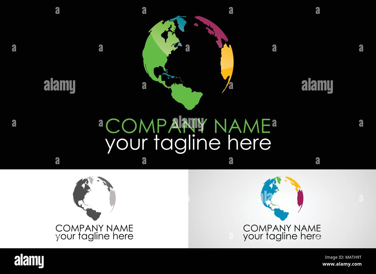 Conception de logo globe couleur Illustration de Vecteur